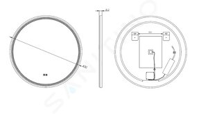 LED zrkadlo 80cm - 2