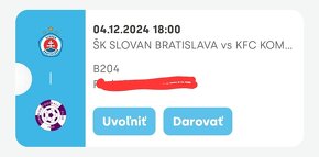 Vstupenky SK Slovan Bratislava - Komarno - TRIBUNA B - 2