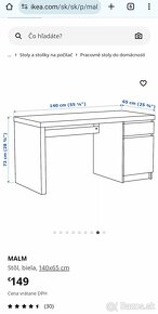 Písací stôl IKEA MALM - 2