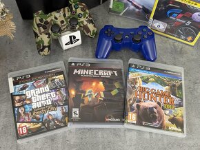 Playstation 3, 2 ovládače, 5 hier - Minecraft, GTA, NFS a i. - 2