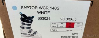 Lyžiarky  Pánske raptor wcr 140s White 26/26.5 - 2