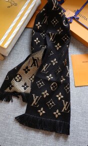 Šál Louis Vuitton - čierno-zlatý - 2