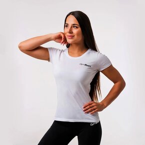 Dámske tričko Basic White - GymBeam (L,pošpinené) - 2