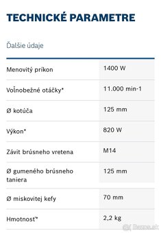 Bosch GWS 1400 - uhlová brúsia - NOVÁ - 2