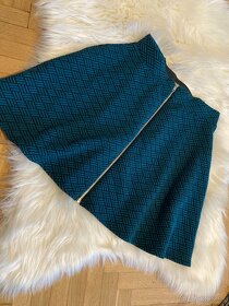 Mini suknička - Smaragdovo zelená - zips po celej dĺžke - 2