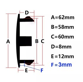 Predám stredové krytky / pukličky kolies 62mm - 2