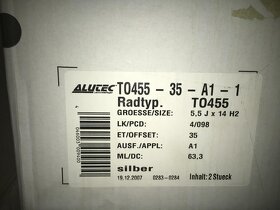 Aludisky Zn.Alutec R14-4x098/nové,nepoužité - 2