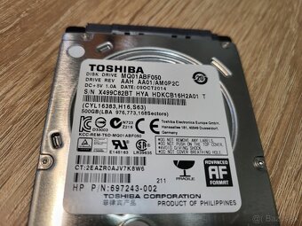 2,5" HDD Toshiba 500GB, model MQ01ABF05, zdravie 100percent - 2