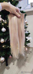 Clip in seamless vlasy na sponkach - 40 cm, blond melir - 2