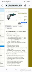 Elektricke nožnice na plech Metabo 6872 - 2