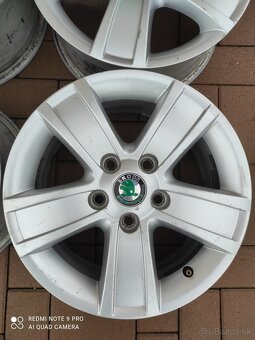 Originál elektróny Škoda 5x112R15 6;5Jx15 H2 ET 50 - 2