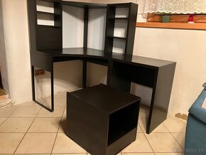 IKEA Micke rohový stôl + prídavný diel - 2