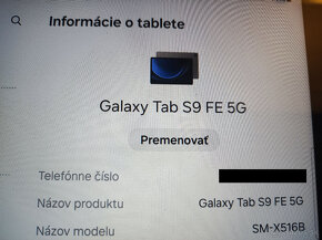 Predám tablet Samsung Galaxy Tab S9 FE 5G - 2