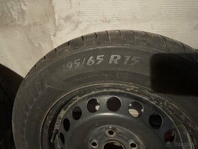 Plechove disky 5x112 + zimne pneumatiky 195/65 R15 - 2