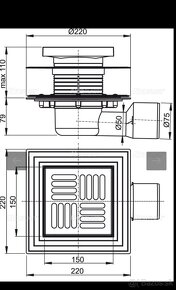 Alcaplast APV3444 podlahová vpusť 150x150 - 2