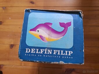 Retro hračka Delfín Filip s původní krabicí, 1977 - 2