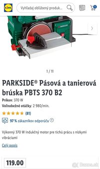 PARKSIDE®️ Pásová a tanierová brúska PBTS 370 B2 - 2