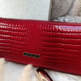 Krásna červená KOŽENÁ peňaženka - 2