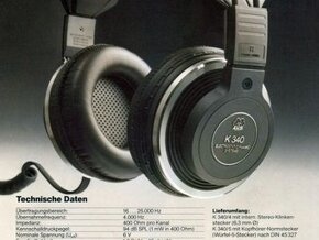 Hybridné slúchadlá AKG K340 - top model značky 1978-82 - 2