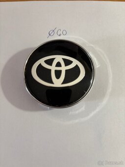 Stredové krytky (pukličky) Toyota  priemeru 57,60 a 62 mm - 2