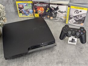 Playstation 3 Slim, 1 ovládač, 4 hry (Minecraft, Batman a +) - 2