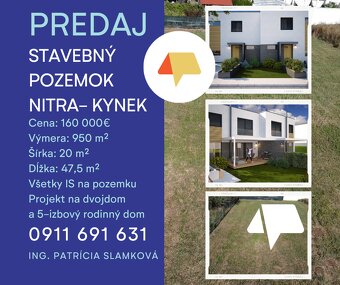 Predaj veľký stavebný pozemok Nitra- Kynek- všetky siete, š  - 2