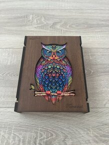 Drevené puzzle Mandala Owl a PSG - 2