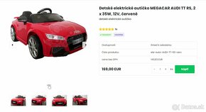 Elektrické autíčko Audi TT RS - výborný stav - 2