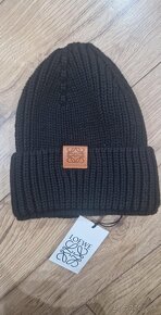 Nova čiapka LOEWE UNISEX čierna s hnedym znakom - 2