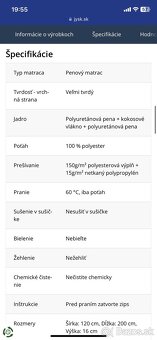 Predám matrac v rozmere 120x200 - 2