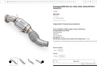 Downpipe RM Motors pre BMW M57N2 s katalyzatorom - 2