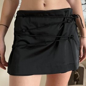 ZARA saténový skort so zaväzovaním (XS) - 2