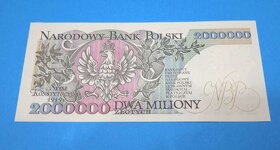 VZÁCNÁ UNC Bankovka POLSKO - 2 Miliony Zlotych - 2