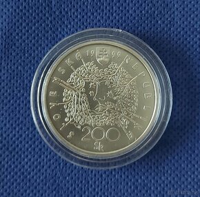 Strieborná pamätná minca 200Sk,1999,P.O.Hviezdoslav,BK+letak - 2
