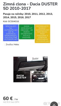 Zimná clona Duster Dacia - 2