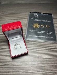 Diamantovy prsten zasnubny 14k biele zlato 0.70ct diamanty - 2