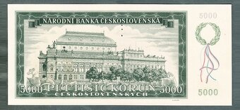 Staré bankovky 5000 kčs 1945 bezvadný stav, perforovaná 3 ma - 2