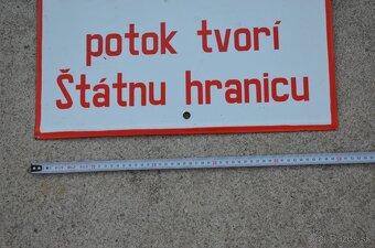 Predám smaltovanú tabuľu, pozor štátna hranica - 2