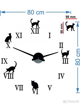 3D nalepovacie nástenné hodiny - 2