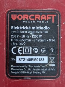 Miešadlo Worcraft EM12-120, 1200W, elektrické, M14 - 2