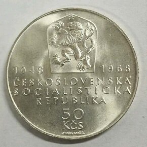 Strieborná minca 50Kcs 1968 - 2