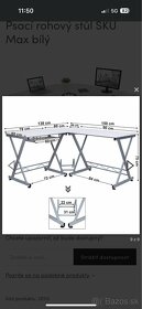 Rohový stol písací biely - 2