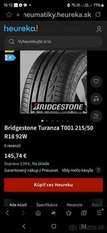 zanovne letne pneumatiky 215/50 r18 Bridgestone - 2