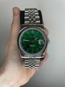 Hodinky Seiko Mod Green Arabic Dial - 2