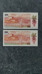 2x 50 Kčs 1987 + kolok, stav N (UNC) - 2