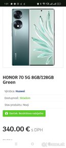 HONOR 70 5G 128GB 8GB RAM STAV JE AKO NOVY - 2