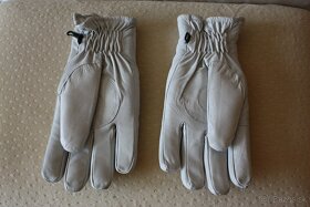 Kožené zimné rukavice pánske veľkosť L (už len biele) - 2