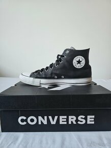 Converse CTAS hi black unisex, kožené, vynikajúci stav - 2