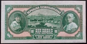 100 KORÚN ČSR ROK 1920 - NEPERFOROVANÁ- VEĽMI VZÁCNA - 2