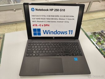 HP 250 G10  Intel i3/8GB RAM/512GB SSD/Win11  NOVÝ - 2